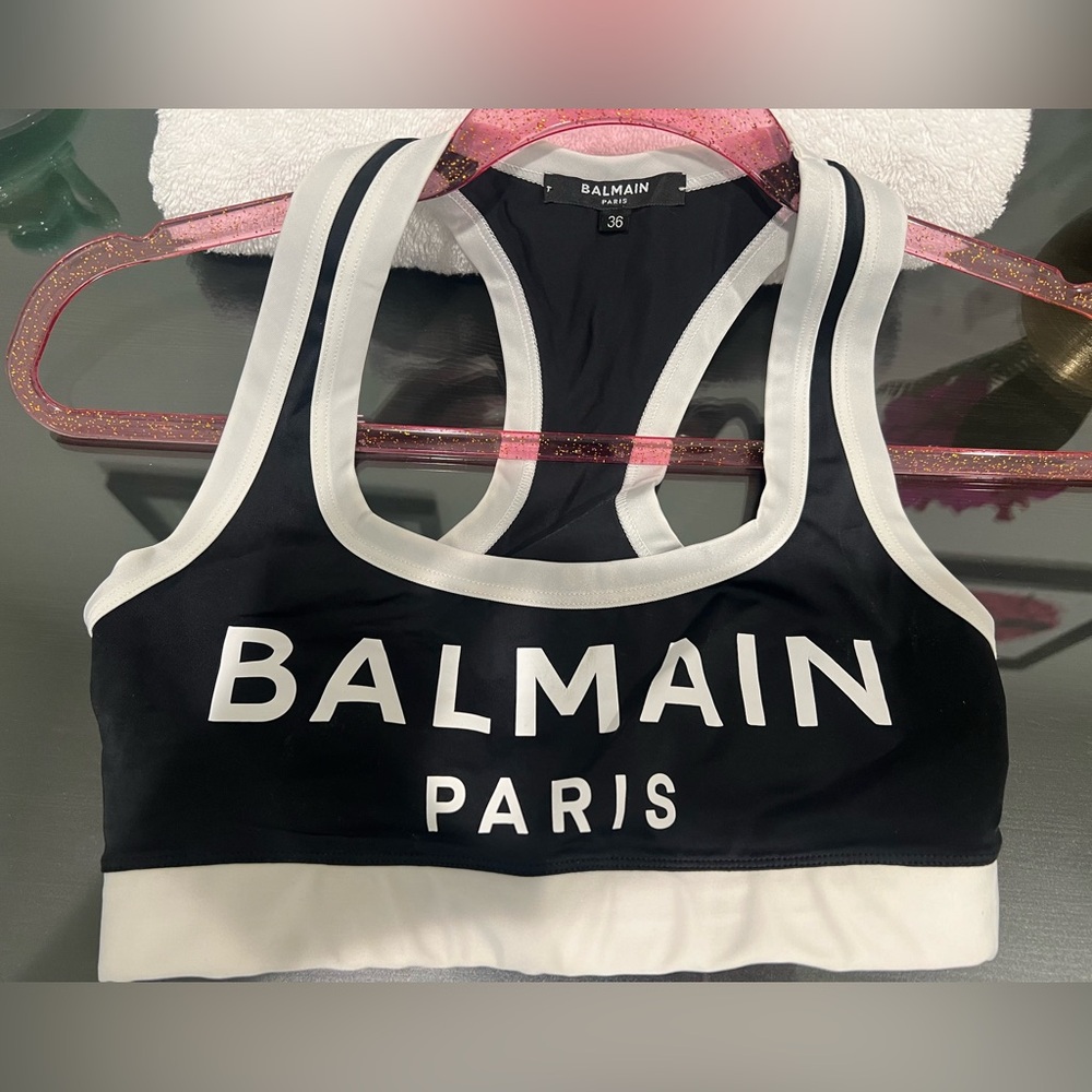 Balmain Logo Sports Bra